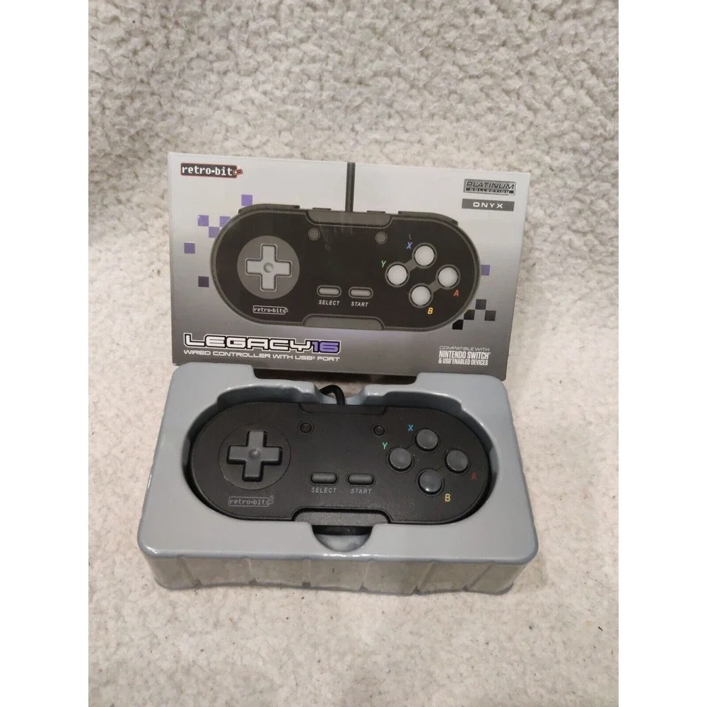 Retro-Bit Legacy 16 Wired USB Controller for Switch, PC, MacOS, RetroPie Black